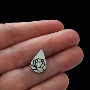 Memorial Tear Rose Tac Lapel Pin signed K. Bernu